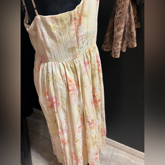 💓Lulus Make Me Blush Peach Floral Print Tiered Maxi Dress.💞SZ XL- NWT - Picture 8 of 16